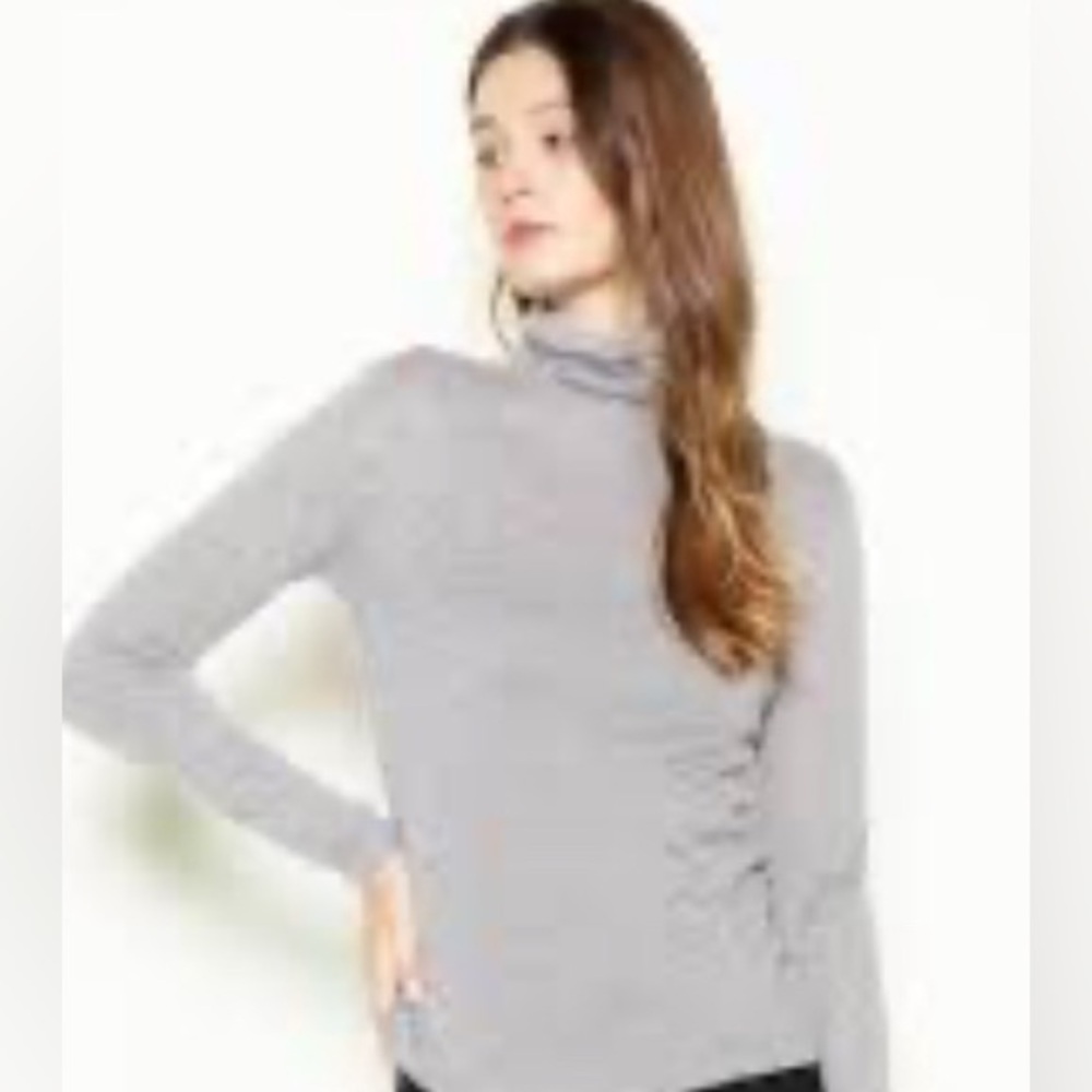 Look by M New Tork Ash Gray Turtleneck Sweater -S ash gray. ,cashmere blend